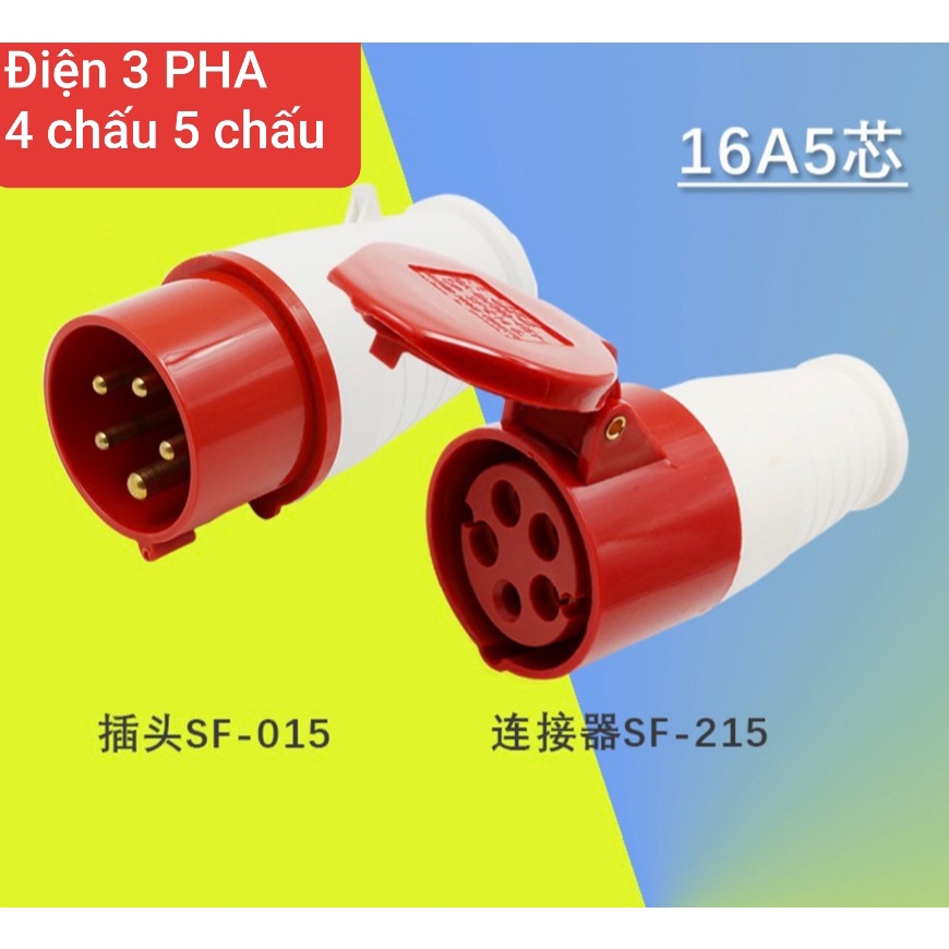 Phích Cắm ổ cắm Công Nghiệp 3 Pha 16A ---32A 4 chấu 32A 5 Chấu