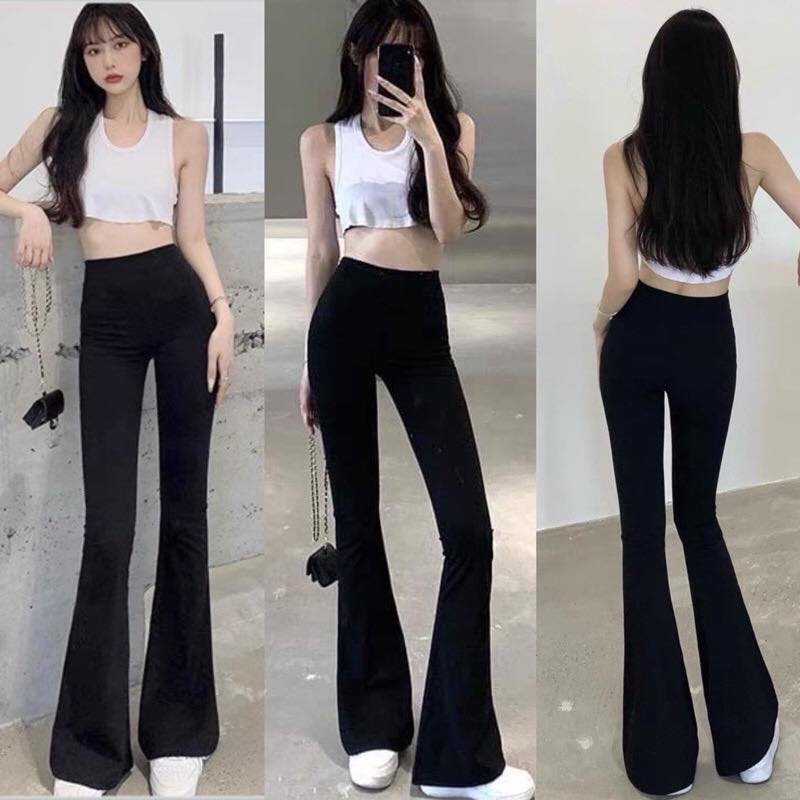 Quần Ống Loe Len Tăm Buộc Dây Đan Eo Siêu Tôn Dáng  Quần ống vẩy HOT L.Y Store Nữ