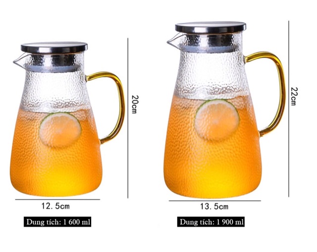 Bình thuỷ tinh sần nắp inox 1,6l - 1,8l | BigBuy360 - bigbuy360.vn