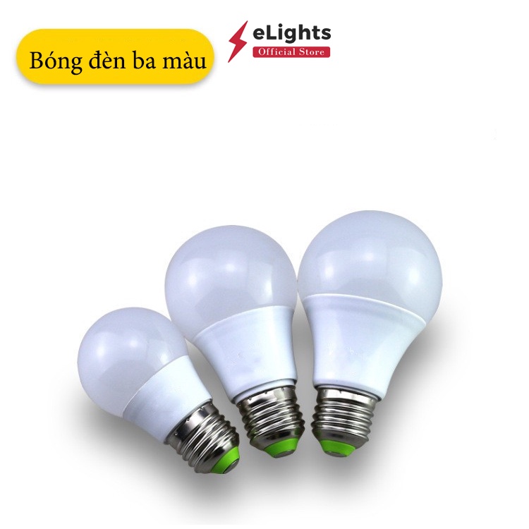 Bóng Đèn Led Tròn 5W E27 Đổi 3 Màu Trang Trí Nội Thất/Gương/Ngoài Trời Chống Nước Hàng Chính Hãng eLights