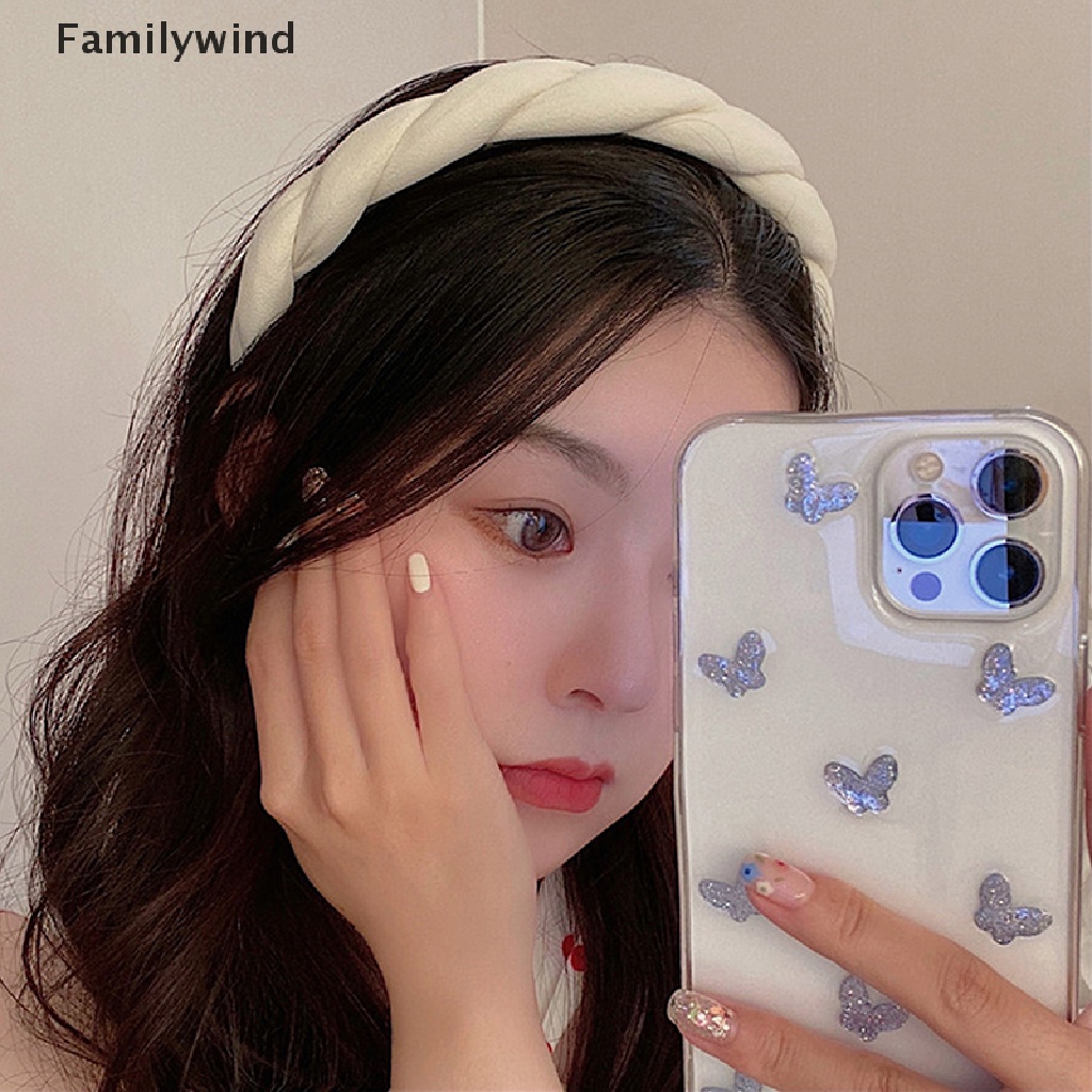 Familywind &gt; Băng Đô Cài Tóc Màu Trơn Họa Tiết Nếp Gấp Thời Trang