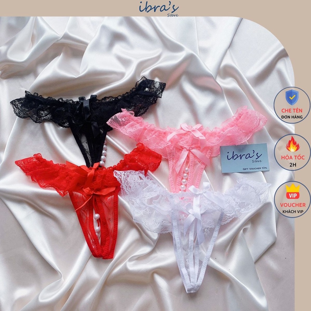 Quần Lót Ren Xẻ Đáy Đính Ngọc Sexy #ib071
