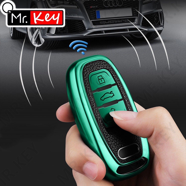 Bao Da TPU Bọc Chìa Khóa Thông Minh Cho Xe Hơi Audi A1 A3 A4 A5 A6 A7 A8 Quattro Q3 Q5 Q7 2009-2015