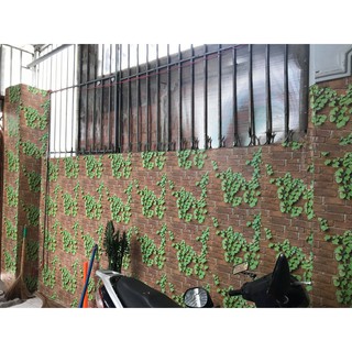 Combo giấy dán tường phòng ngủ lá cây