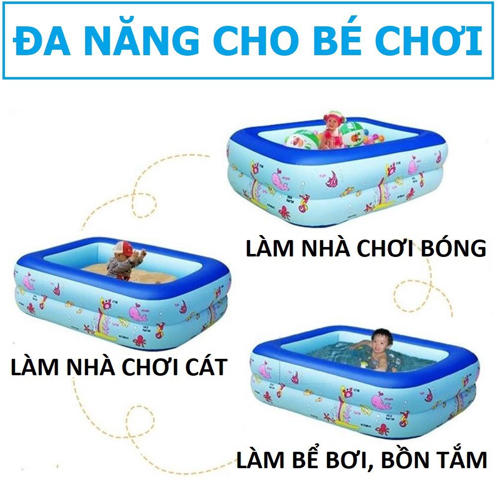 Bể Bơi Thành Cao Cho Bé 3 Tầng, Bể Phao Bơi Trẻ Em, Bể Bơi Phao Bơm Hơi Tại Nhà, Chống Trượt Bền Bỉ, An Toàn Cho Bé