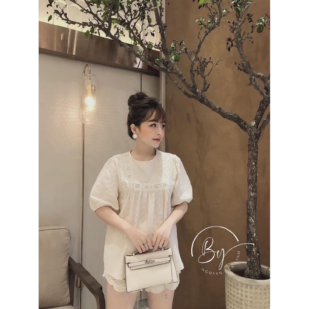 Áo thô mềm pha ren quảng châu