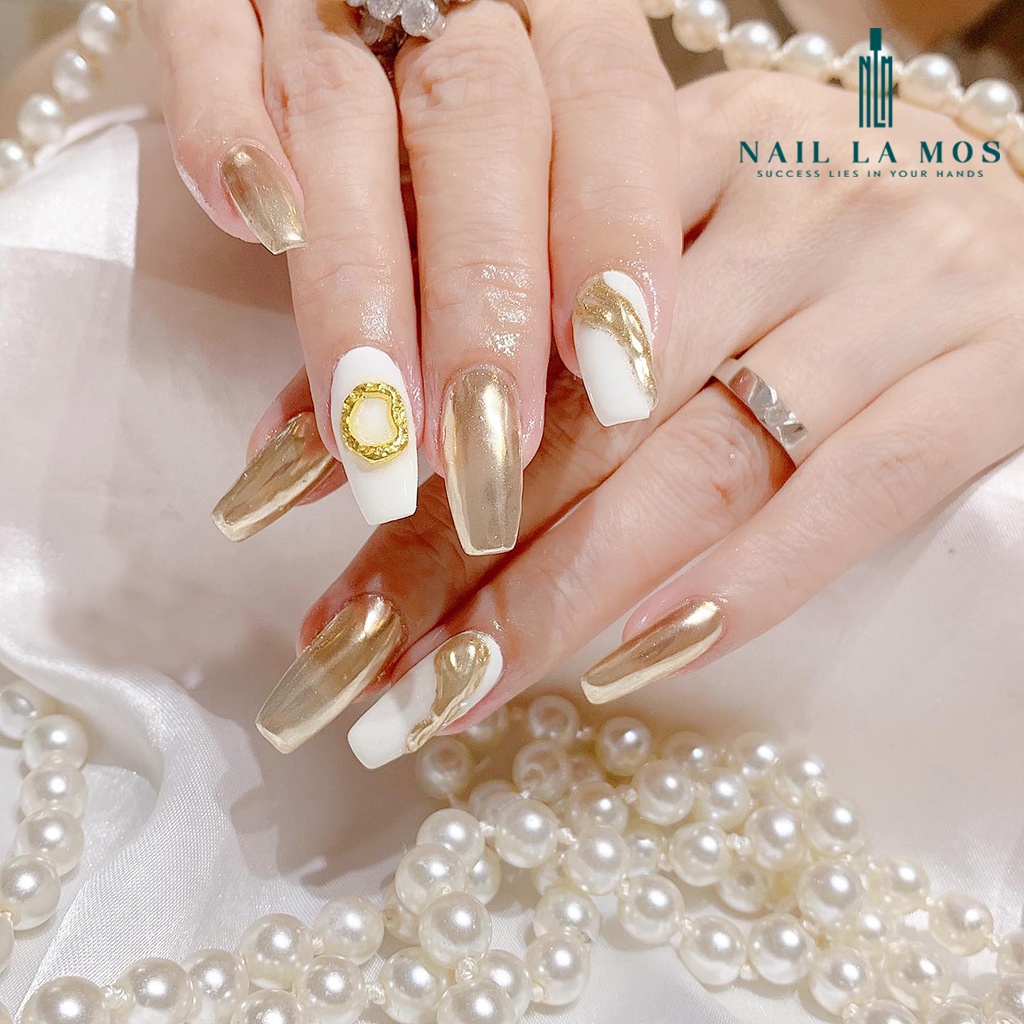 Bột tráng gương nail dạng nén 4 màu/hộp - Bột trang trí móng nhiều màu, siêu bám