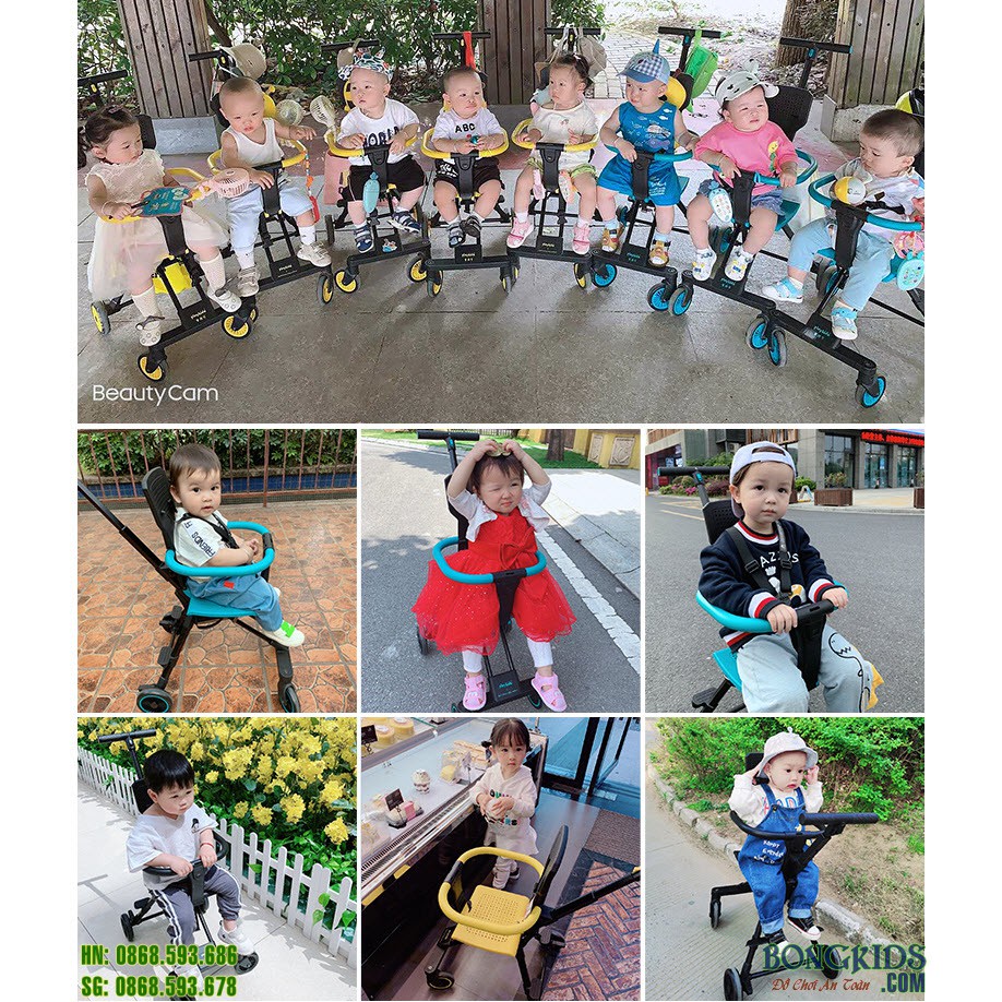 Xe đẩy gập gọn Playkids X1 ⚡NHẸ NHẤT⚡ cho bé 6-48 tháng ngồi, đẩy 2 chiều, dễ dàng xách tay hoặc cho vào vali