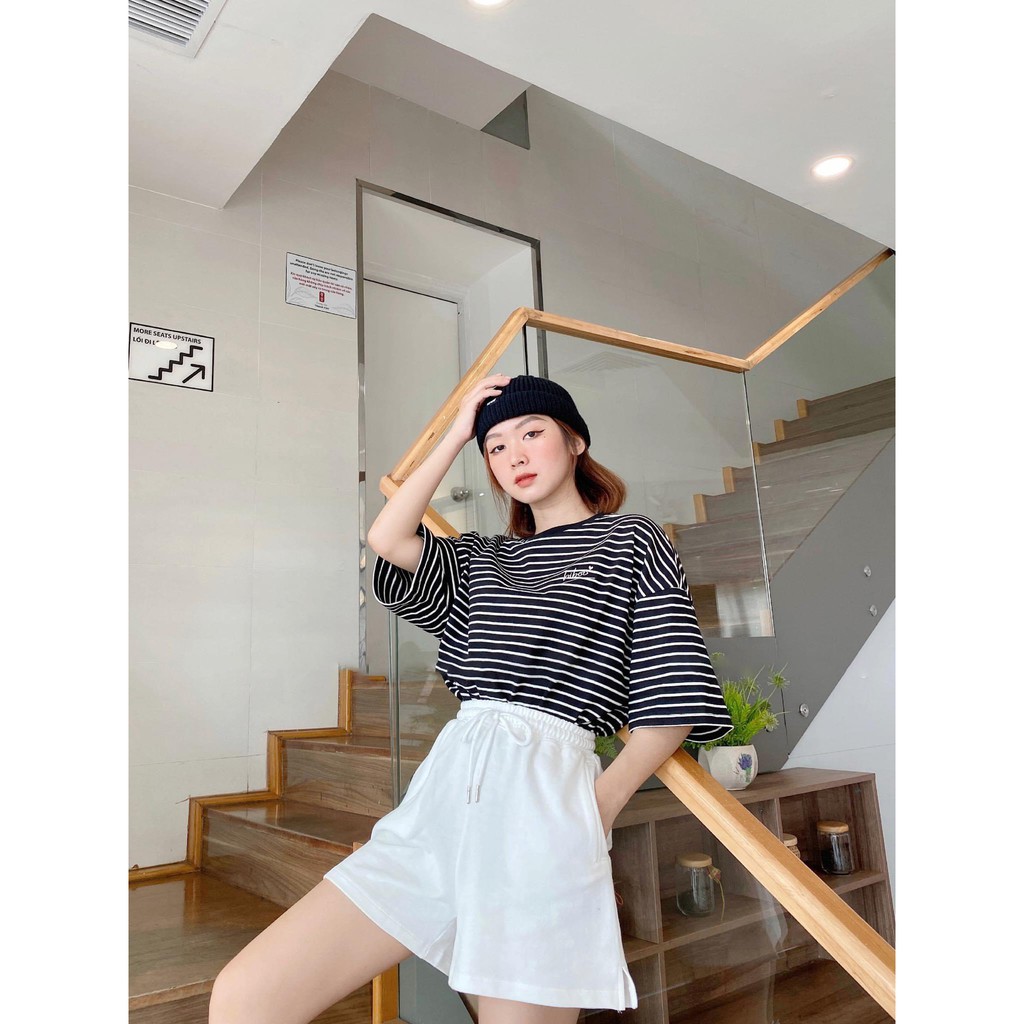 Áo Thun Soc Ngang BIBOO Unisex Tay Lỡ Form Rộng MH.SHOPEE