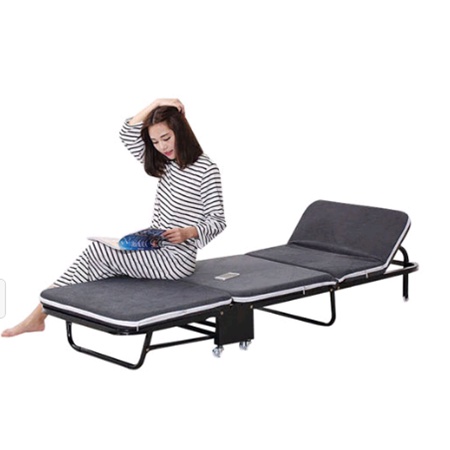 Giường Gấp Ba Khúc GB75 - giường gấp văn phòng công sở ngủ trưa cách ly rộng 75m dài 180cm tải 150kg