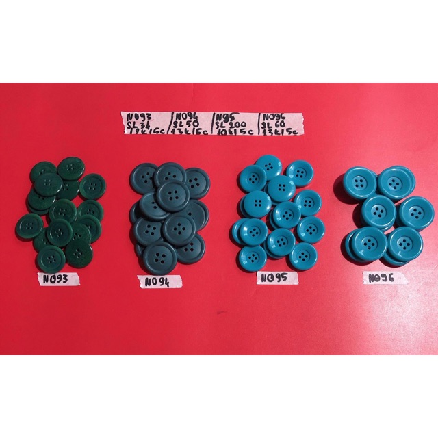 Combo 5 nút áo xanh ngọc, xanh rêu size to N093-N096