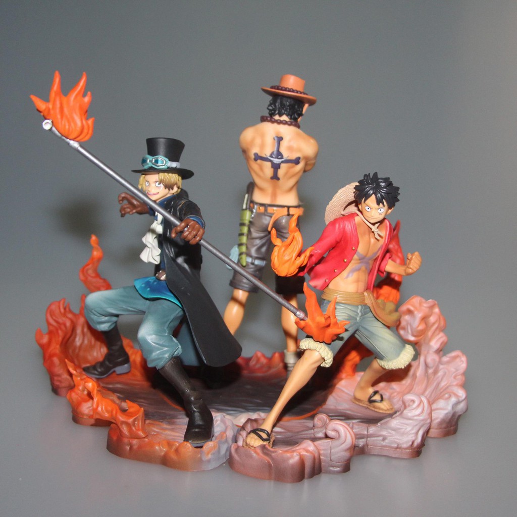 Combo 3 Mô Hình Anh Em ACE - LUFFY - SABO Trong One Piece Figure Đảo Hải Tặc Onepiece 15cm