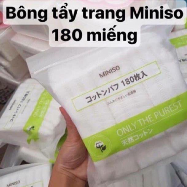 BÔNG TẨY TRANG MINISO NHẬT BẢN GÓI 180 MIẾNG