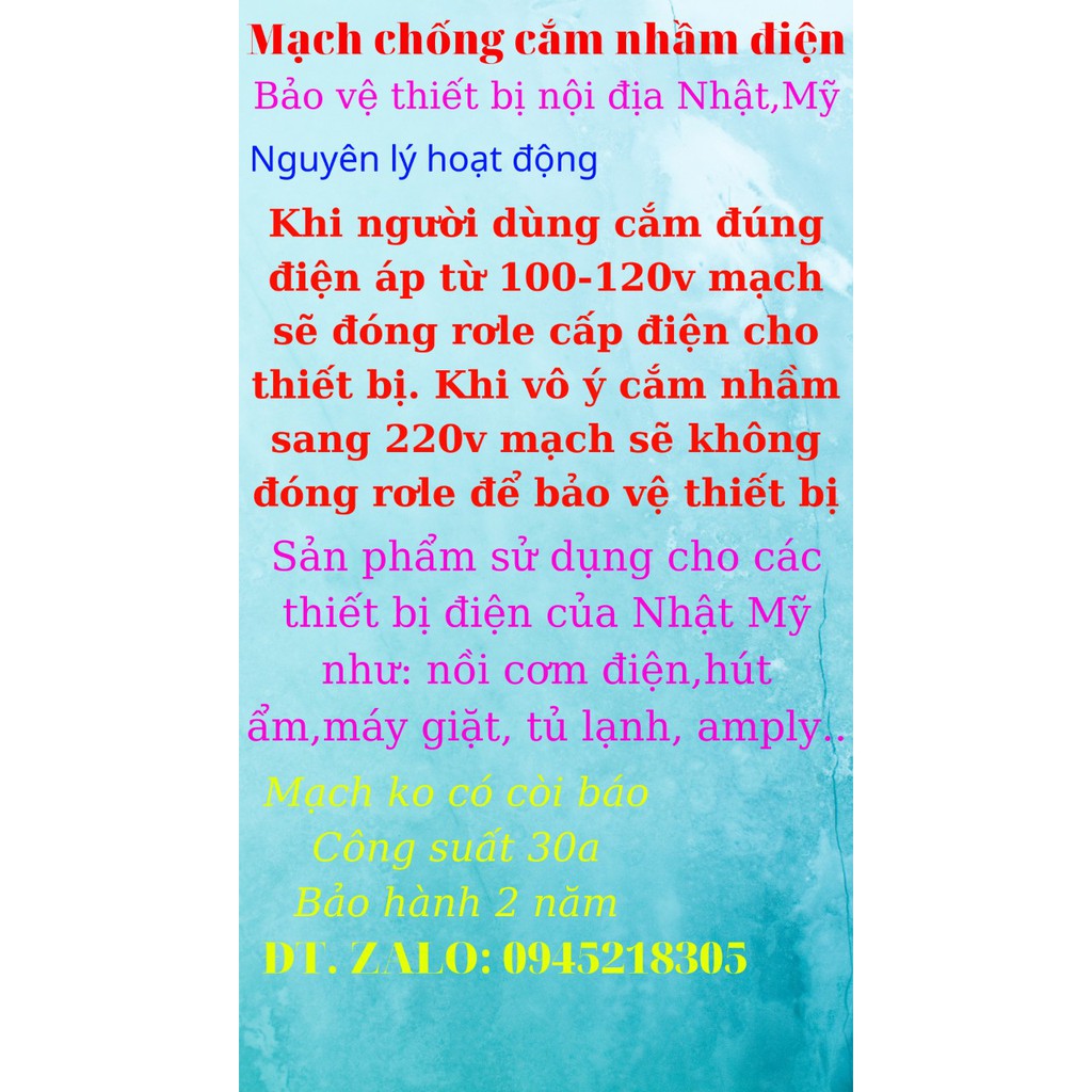 Chống cắm nhầm điện 30A có còi báo công suất cao