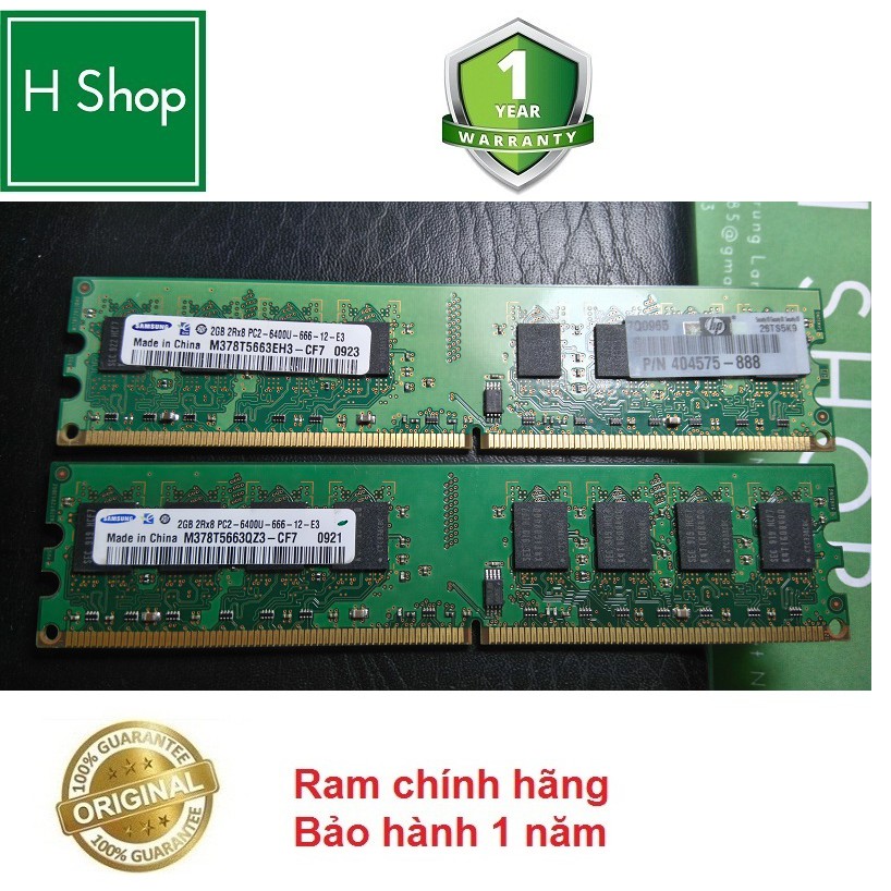 Ram PC DDR2 2Gb bus 800 - 6400s, hiệu Samsung bảo hành 12 tháng