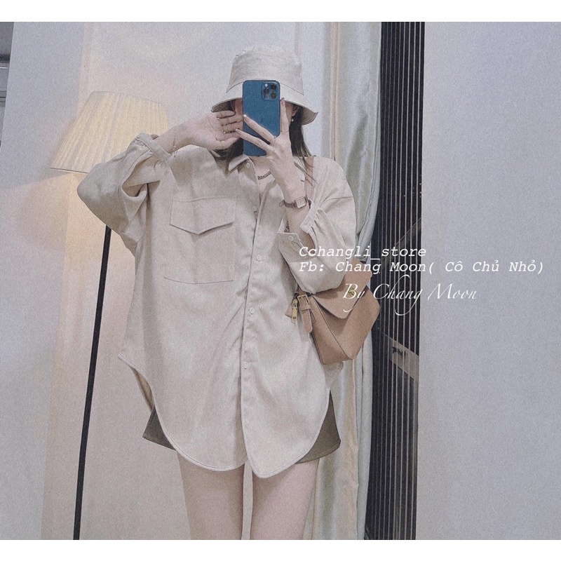 Áo sơ mi nữ trắng phom rộng trơn tay dài cổ bẻ basic ulzzang vintage hàn quốc , sơ mi trắng nữ xinh xắn YoYo | BigBuy360 - bigbuy360.vn