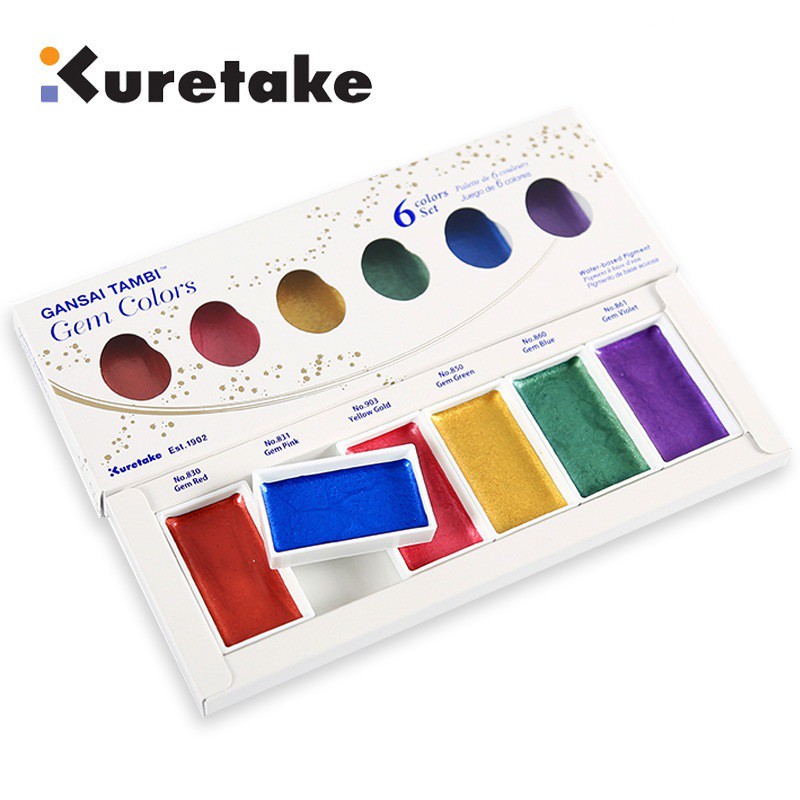 Bộ màu nước ánh nhũ Gansai Tambi Kuratake Nhật Bản FULL màu - A02