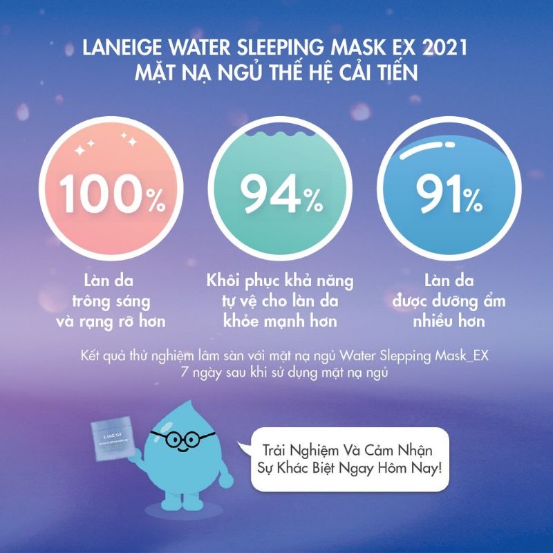 [bản mới 15ml] Mặt nạ ngủ dưỡng ẩm Laneige Water Sleeping Mask