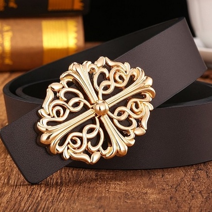 Thắt Lưng Da Khóa Chữ ch Trơn Màu Cho Nam