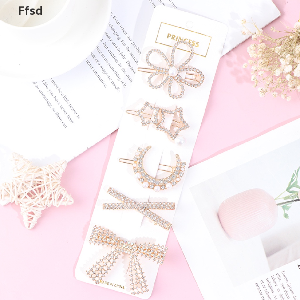 Set 5 Kẹp Tóc Đính Đá Thời Trang Cho Nữ