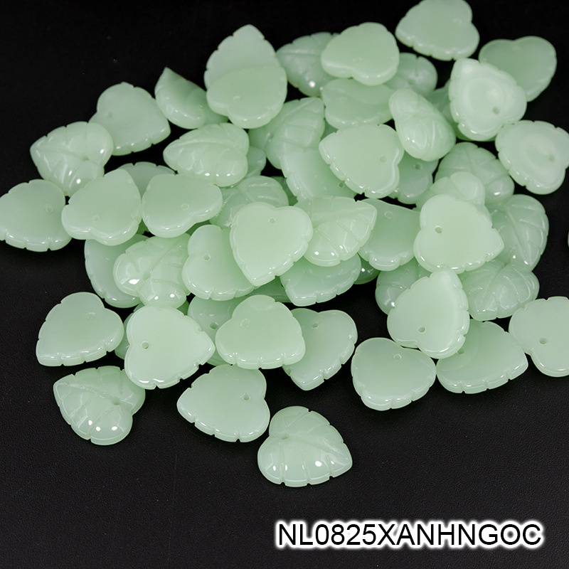 5 lá thủy tinh hình trái tim - 14*15mm - nguyên liệu làm trâm