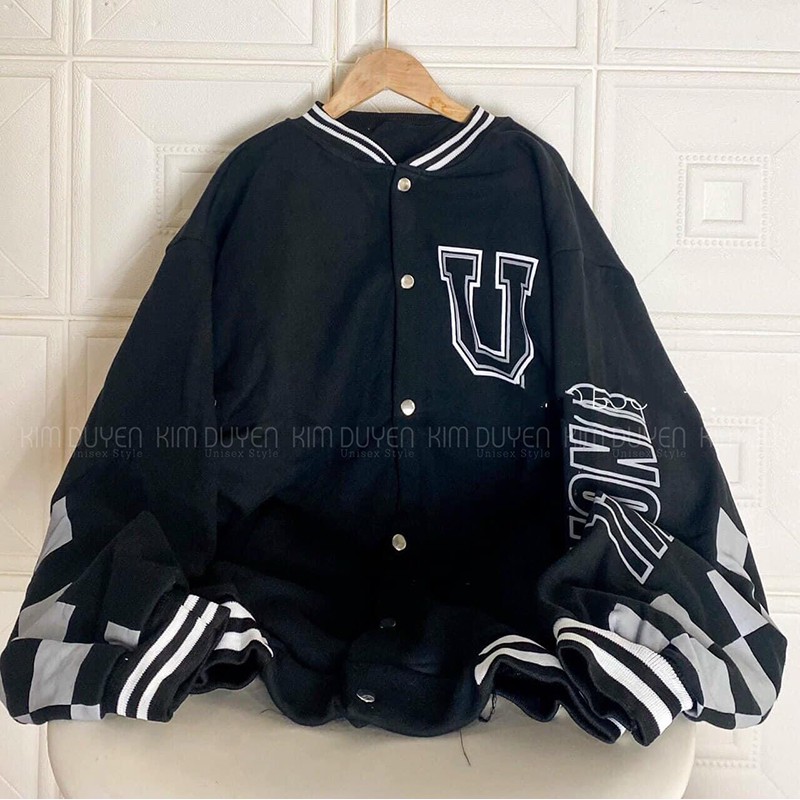 Áo Khoác Bomber Bàn Cờ Áo Khoác Nỉ Ngoại Cao Cấp Form Rộng Unisex Nam Nữ Hàng Chuẩn