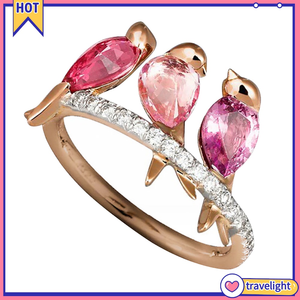 Nhẫn Hình Chim 3 Chim Đính Đá Tuyệt Đẹp K1