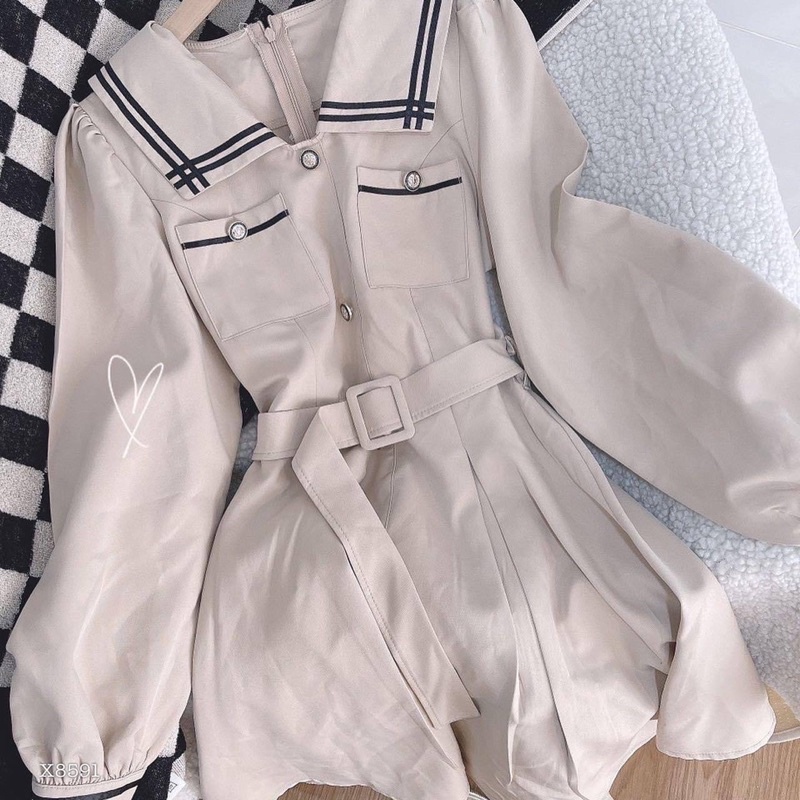 Váy sơ mi kèm thắt lưng công sở đi chơi xinh