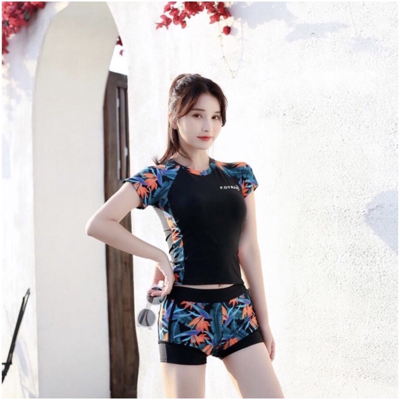 ĐỒ BƠI NỮ . Bikini áo tắm 2mảnh cọc tay quần đùi kiểu dáng học sinh ( kèm video + hình thật shop tự chụp ) HÀNG CAO CẤP
