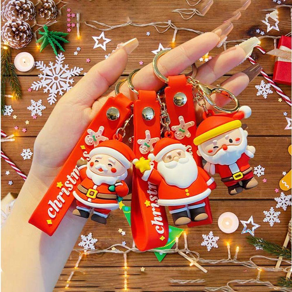 Móc Chìa Khóa Bằng Pvc Hình Ông Già Noel Hoạt Hình Sáng Tạo