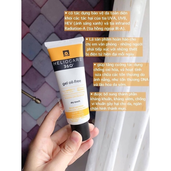 Kem chống nắng Heliocare Gel Oil-Free SPF50