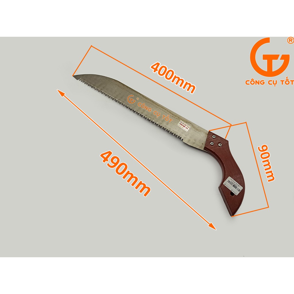 Cưa cành to lưỡi thép không gỉ 40cm cán gỗ - Make in Việt Nam