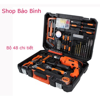 Bộ dụng cụ sửa chữa 48 món đa năng chống gỉ - Bộ Công Cụ Sửa Chữa Gia Đình Đa Năng Máy Khoan Động Lực