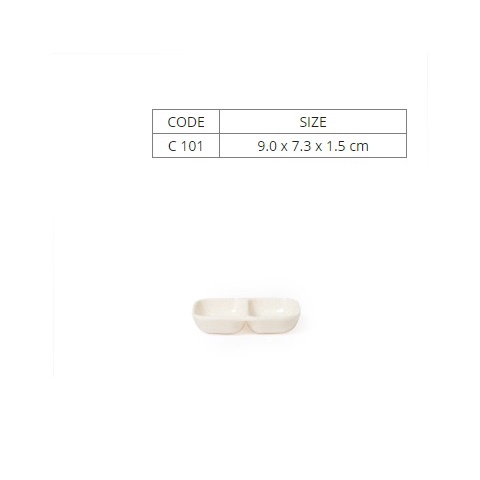 10 Chén Chấm Hai Ngăn Vân Đá Kem