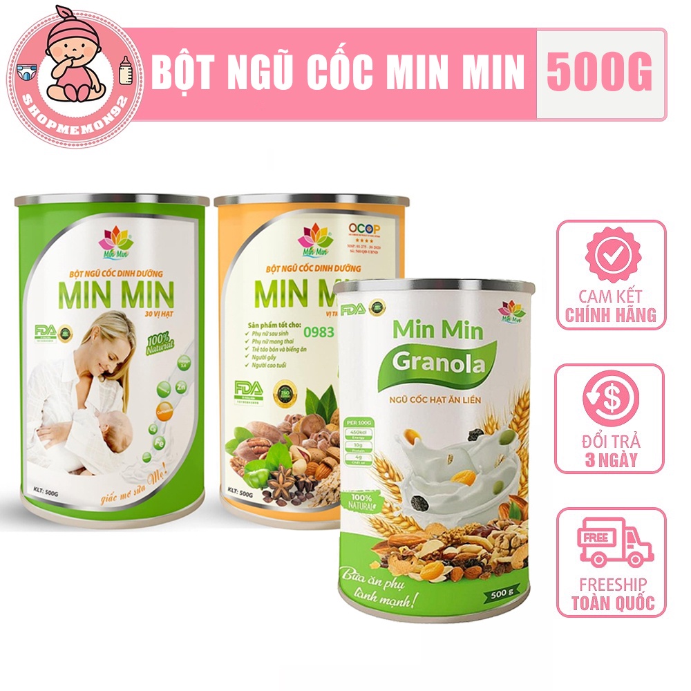 Bột ngũ cốc Min Min cao cấp bổ dung dưỡng chất cho bà bầu sau sinh và người già