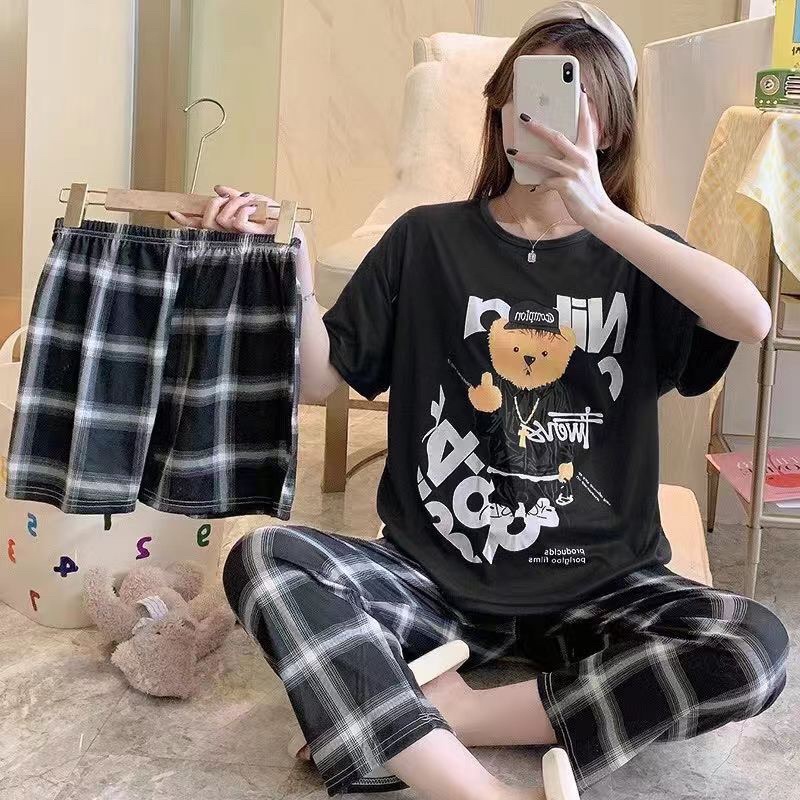 đồ bộ 3 món free size dưới 75kg