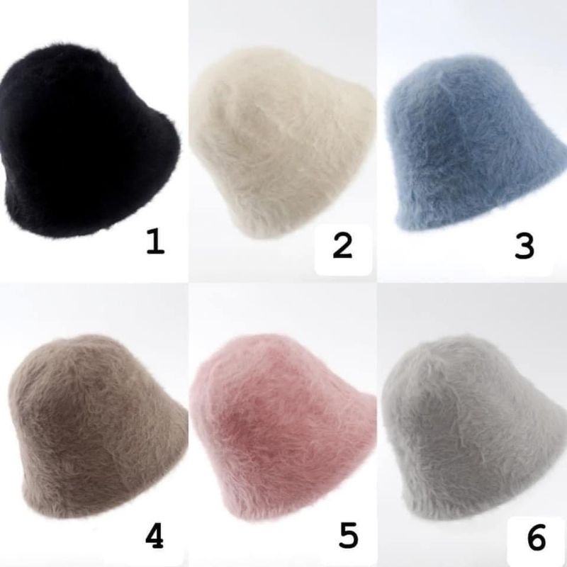 Mũ lông nón bucket lông mềm mịn vừa ấm vừa xinh nhiều màu hot hit hàng Quảng Châu cao cấp jolivo