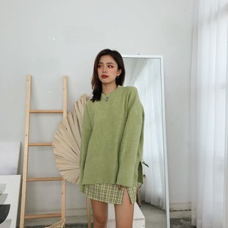 Áo len mịn oversize cổ tròn