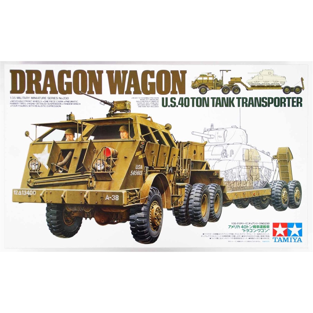 Mô hình xe kéo hạng nặng Mỹ 1/35 SCALE U.S. 40TON TANK TRANSPORTER &quot;DRAGON WAGON&quot; Tamiya 35230 - GDC