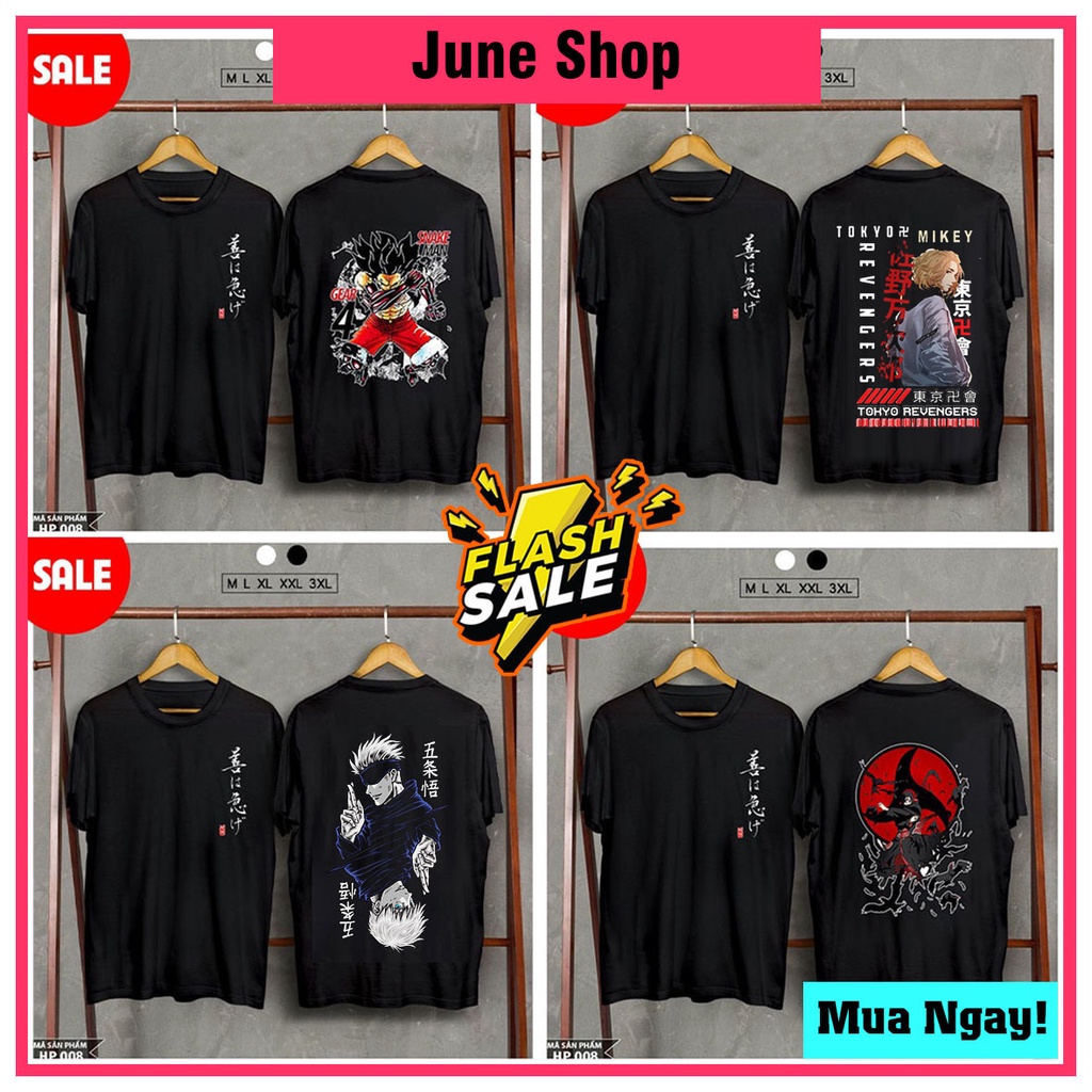 BST Áo thun Anime, Áo One Piece, Jujutsu Kaisen, Tokyo Revengers, Naruto - Itachi cực ngầu, giá tốt