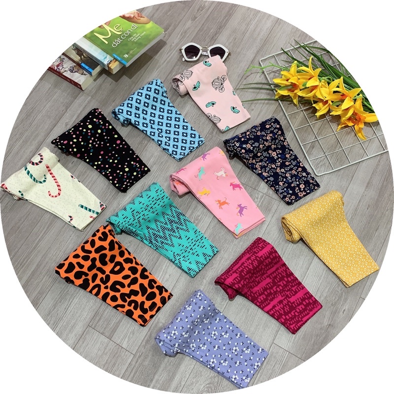 Combo 3 Quần legging dài bé gái thun cotton co giãn 4 chiều xuất xịn mềm mịn 10-41kg