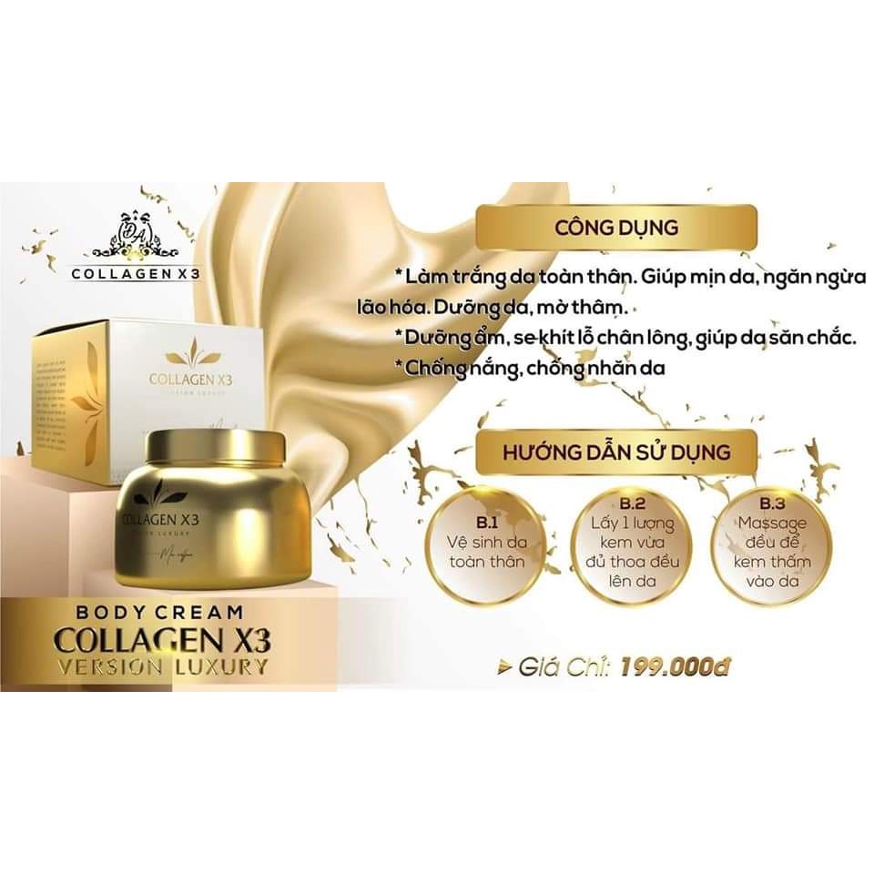 kem dưỡng da body collagen X3 chính hãng