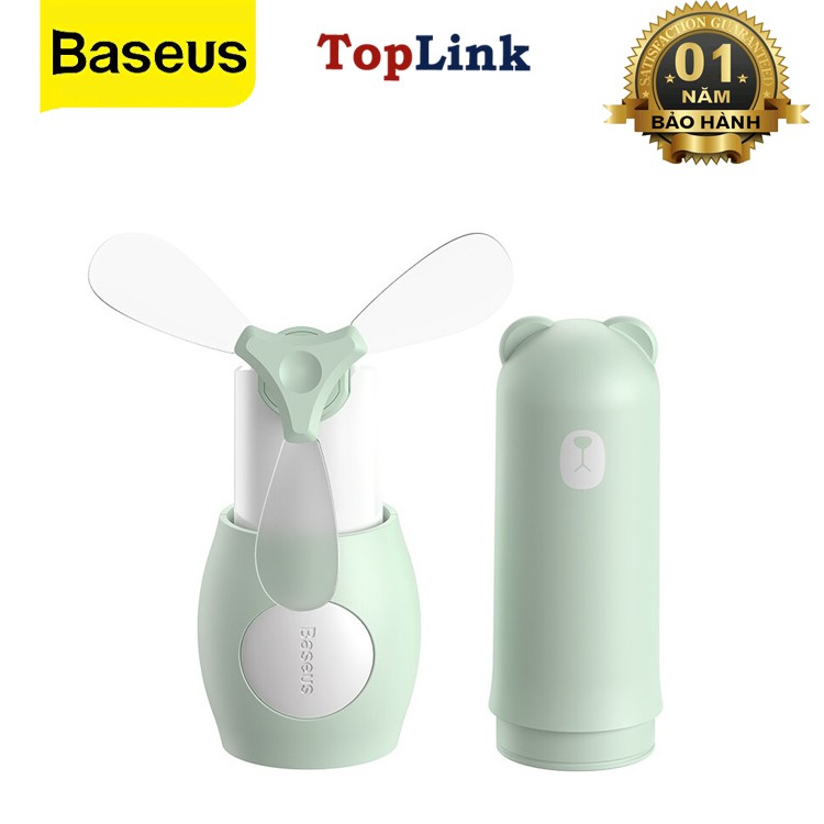Quạt Mini Tích Điện Cầm Tay Baseus Dung Lượng 2000mah sử dụng 13h Có Thể Làm Sạc Dự Phòng - TopLink