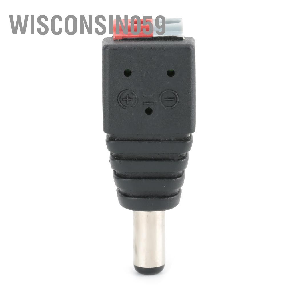 Wisconsin059 20Pcs 5.5x2.5mm Male Connector Cable Terminal DC Power Plug Adapter Jack for LED Light Strip