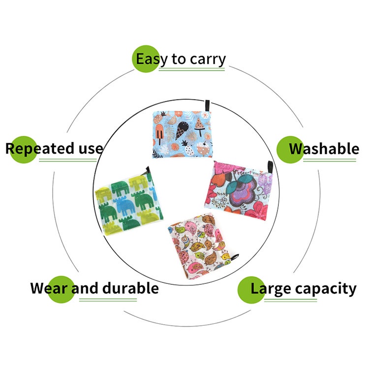 Túi Mua Sắm Dạng Gập In Họa Tiết Thời Trang Thân Thiện Với Môi Trường