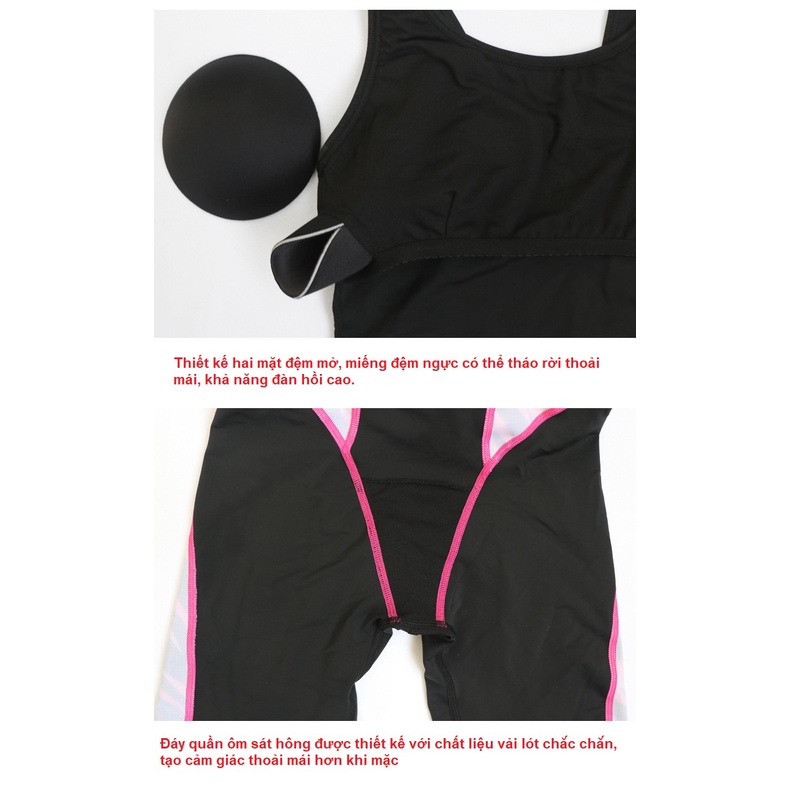 Đồ bơi nữ cao cấp kín đáo - Áo tắm liền thân - Đồ tập Yoga co giãn 4 chiều, thoáng khí, nhanh khô BBW6068
