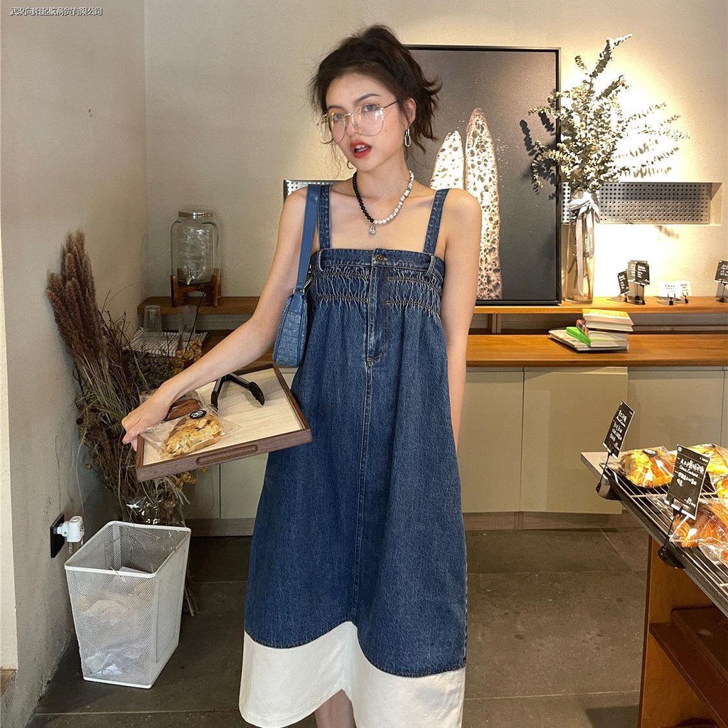 Đầm Denim Dáng Chữ a Hai Dây Phong Cách Mới Dành Cho Nữ