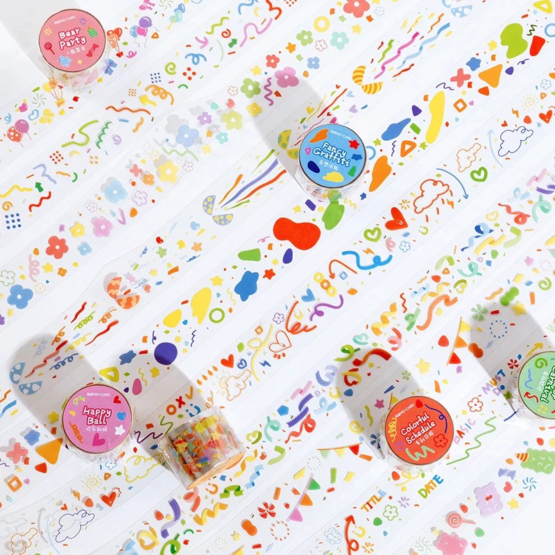 Băng Keo Trang Trí Dạng Trong Suốt Sticker PVC 3CM*3M Washi Tape