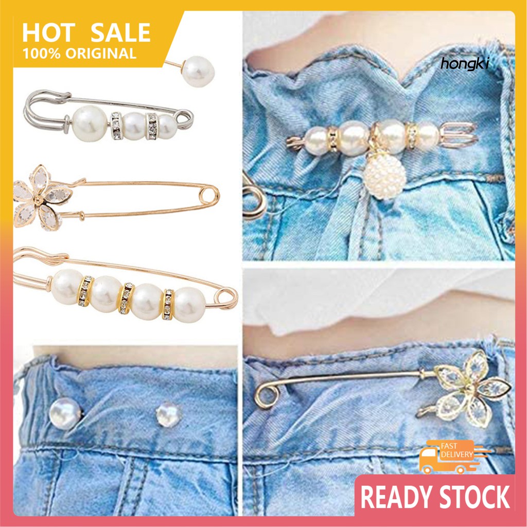 Set 5 Ghim Cài Áo Đính Ngọc Trai Giả Thời Trang Cho Nữ