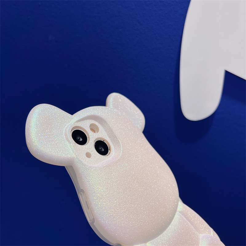 Ốp Điện Thoại Silicon Mềm Hình Gấu Hoạt Hình 3D Đính Kim Cương Lấp Lánh Cho Iphone 14 13 11 12 Pro Max